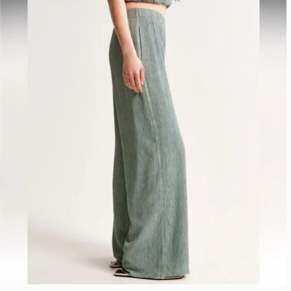 Abercrombie Crinkle Textured Pull On Pants | Sage Green | NWT | XXXL Long - Picture 3 of 8